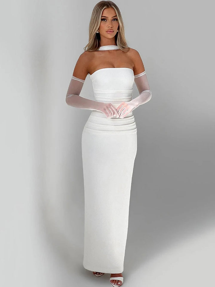 Seraphina Strapless Maxi Dress | Elegant Backless Bodycon Gown