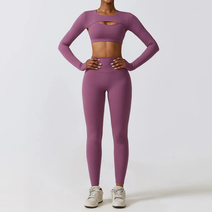 FlexActive 2/3-Piece Workout Set | High-Waist Leggings & Stretch Sports Bra