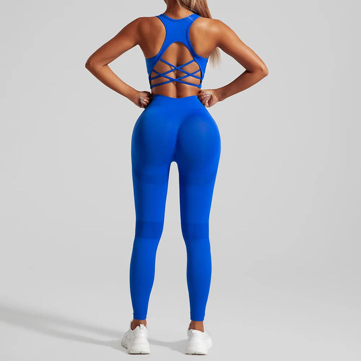 AuraFit Yoga Set | Open-Back Crop & Leggings