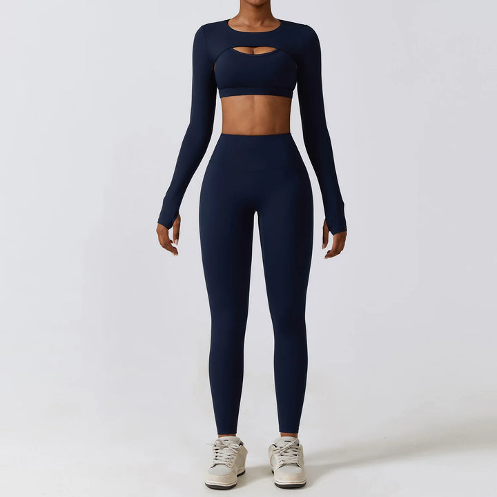 FlexActive 2/3-Piece Workout Set | High-Waist Leggings & Stretch Sports Bra