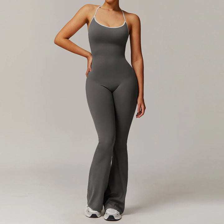 FlexiFit Backless Jumpsuit | Adjustable Cross-Strap Design