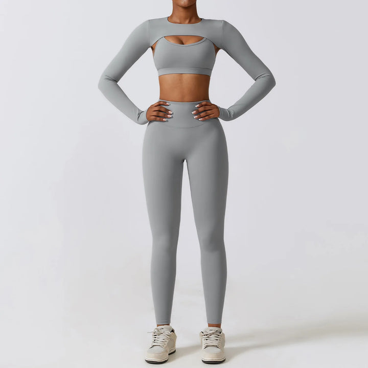 FlexActive 2/3-Piece Workout Set | High-Waist Leggings & Stretch Sports Bra