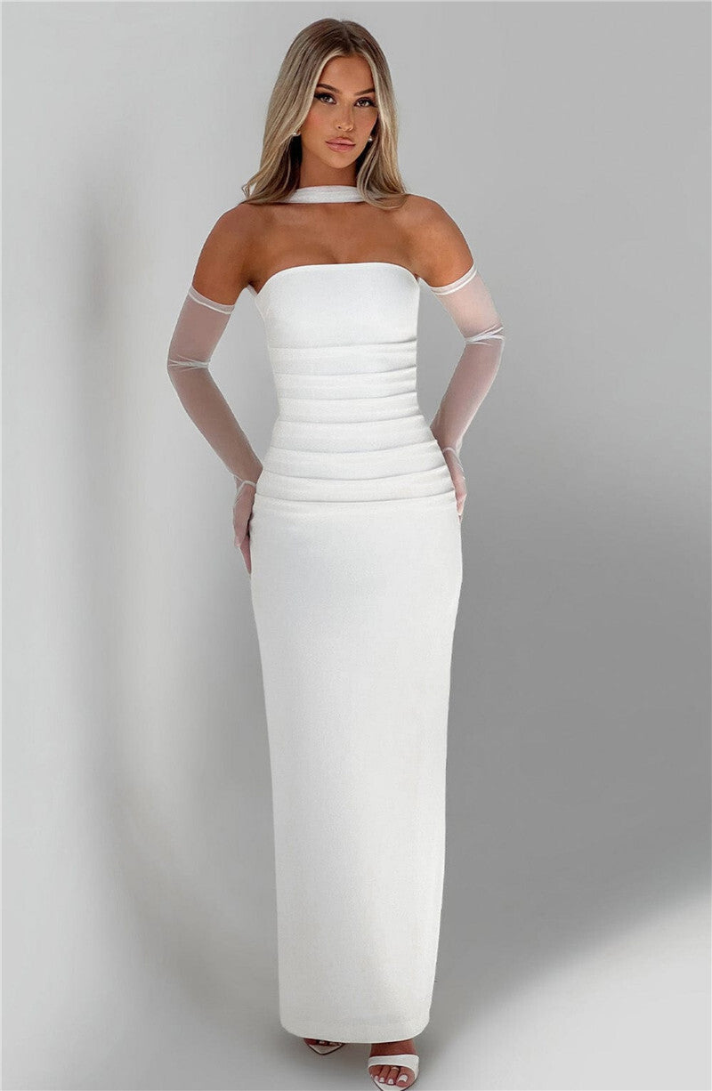 Seraphina Strapless Maxi Dress | Elegant Backless Bodycon Gown