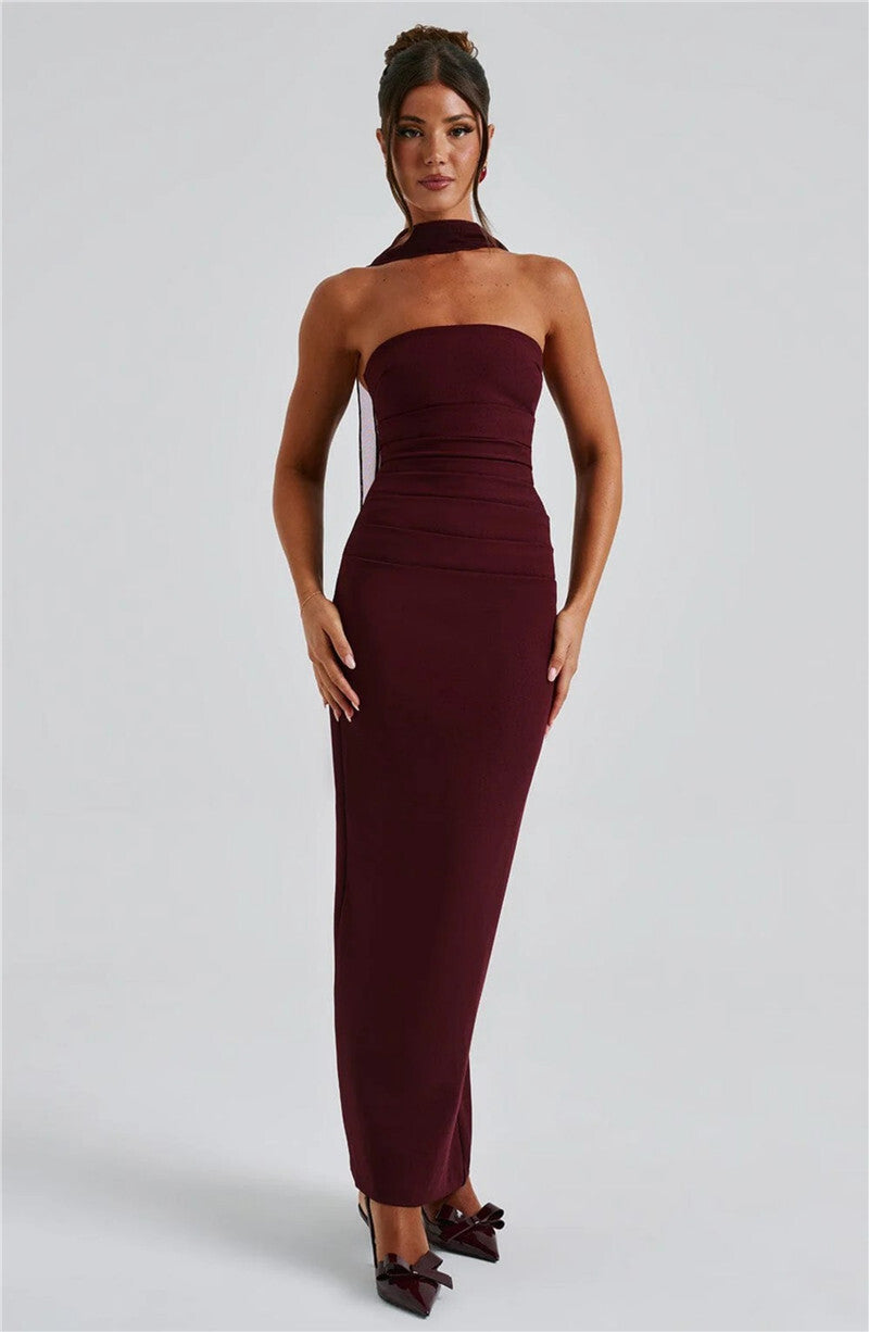 Seraphina Strapless Maxi Dress | Elegant Backless Bodycon Gown