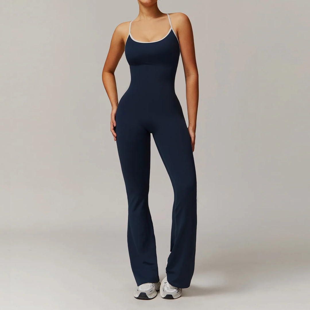 FlexiFit Backless Jumpsuit | Adjustable Cross-Strap Design