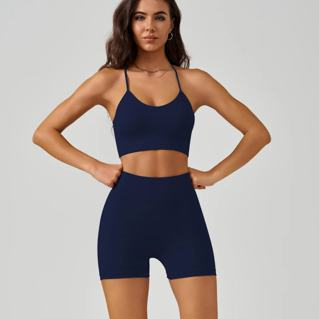 SculptFlex Yoga Set | Butt-Lifting Shorts & Crop Vest