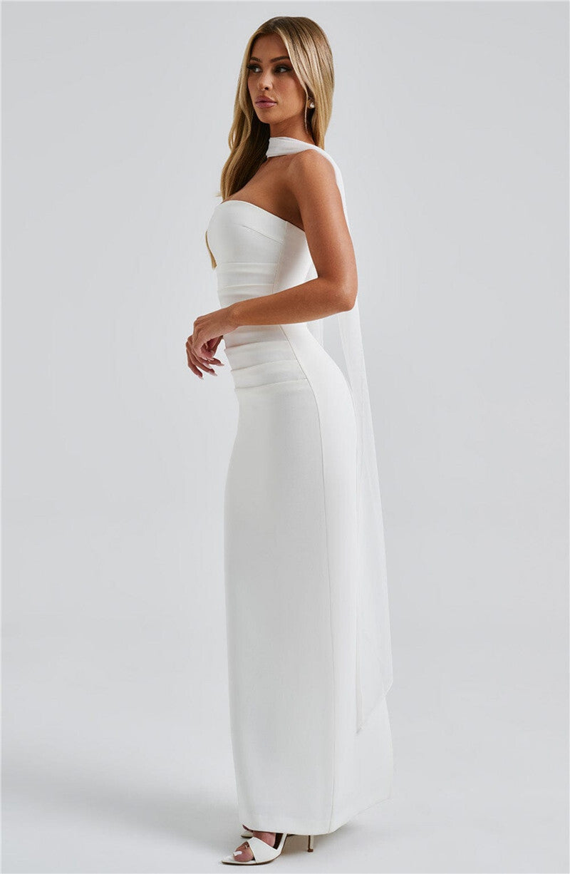 Seraphina Strapless Maxi Dress | Elegant Backless Bodycon Gown