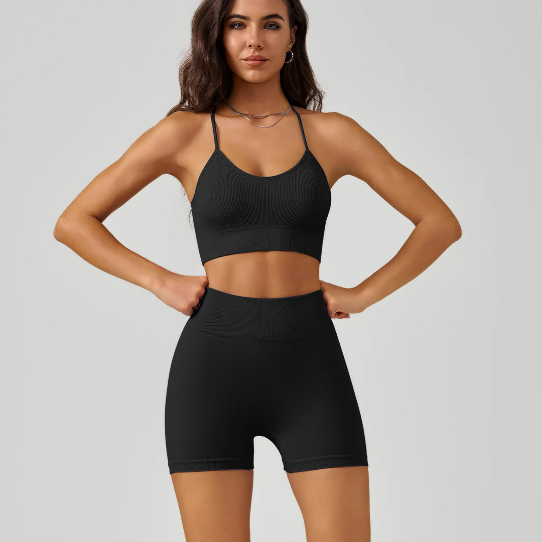 SculptFlex Yoga Set | Butt-Lifting Shorts & Crop Vest