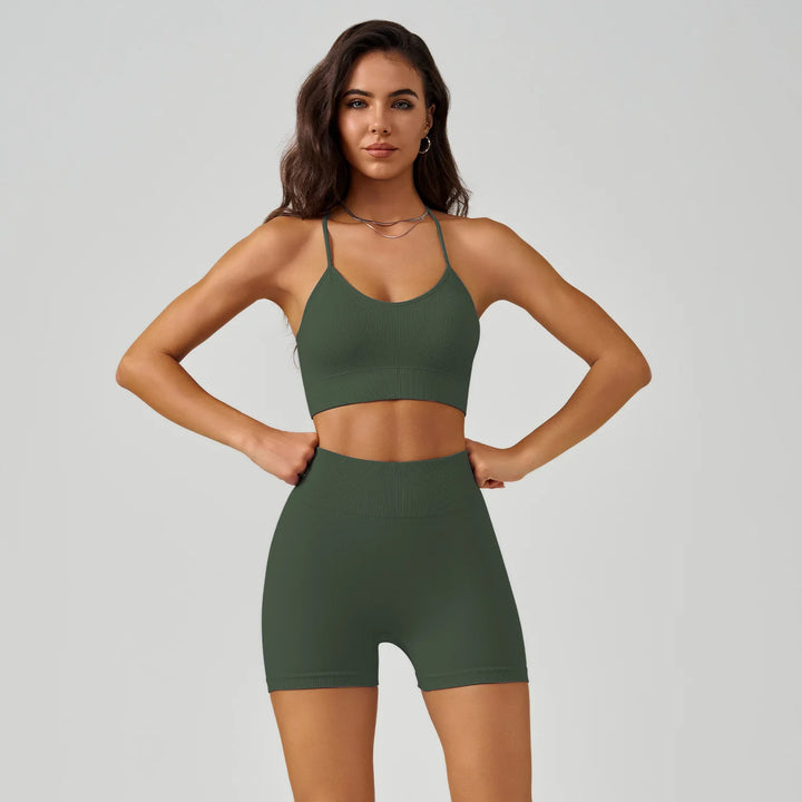 SculptFlex Yoga Set | Butt-Lifting Shorts & Crop Vest