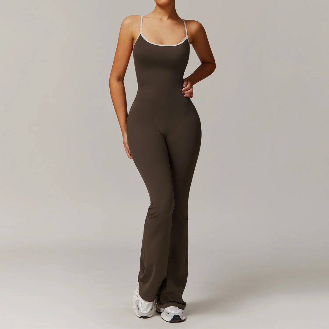 FlexiFit Backless Jumpsuit | Adjustable Cross-Strap Design