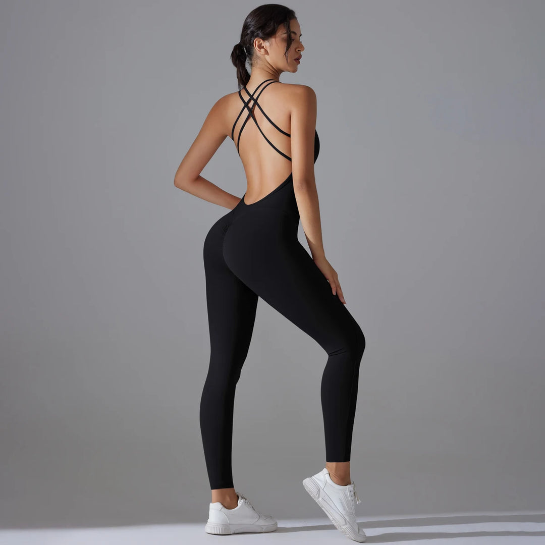 SculptFlex Backless Jumpsuit | Push-Up Scrunch Design