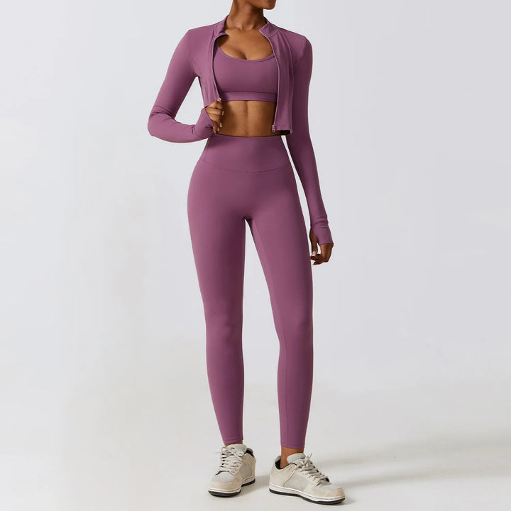 FlexActive 2/3-Piece Workout Set | High-Waist Leggings & Stretch Sports Bra