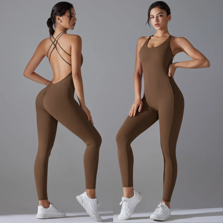 SculptFlex Backless Jumpsuit | Push-Up Scrunch Design