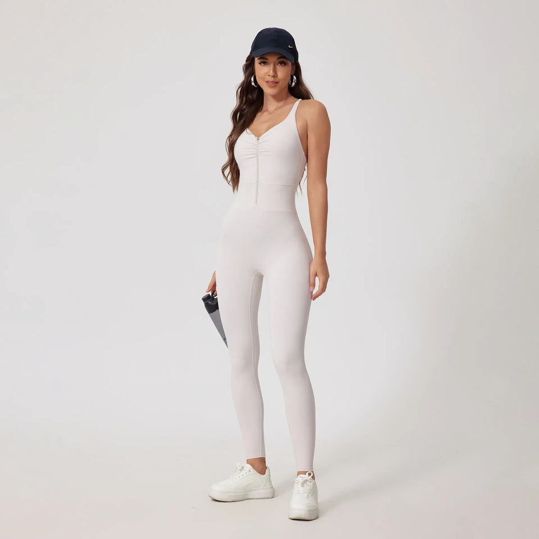 ElevateFit Yoga Jumpsuit | Backless Zip-Up Design