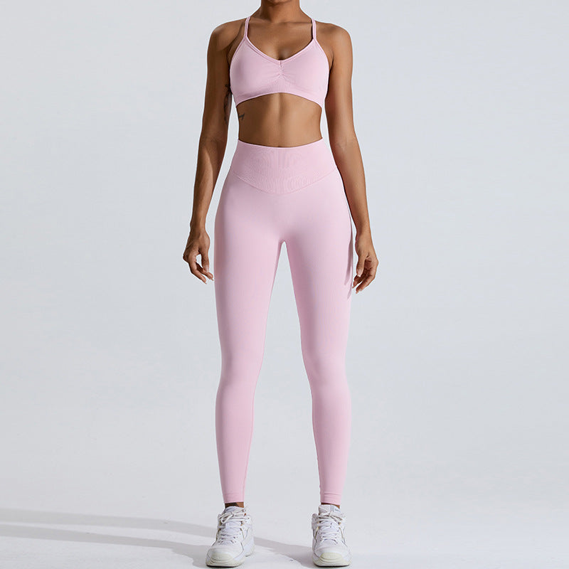 Sweltering Seamless Yoga Set | Breathable Sports Bra & High-Waist Leggings