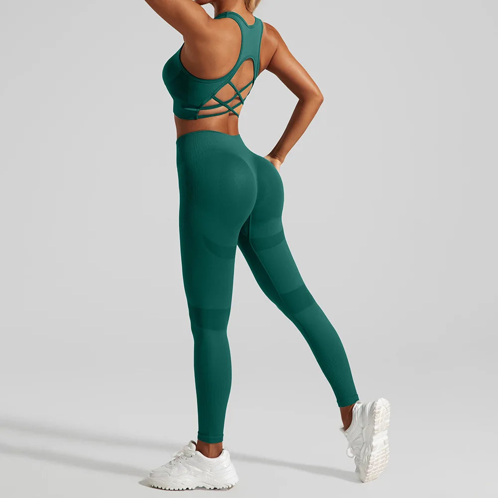 AuraFit Yoga Set | Open-Back Crop & Leggings