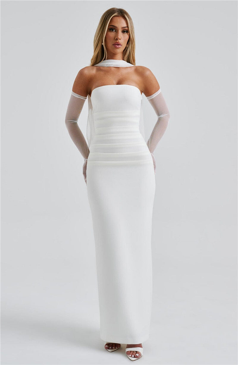Seraphina Strapless Maxi Dress | Elegant Backless Bodycon Gown
