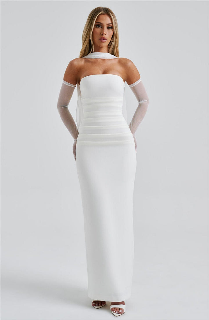 Seraphina Strapless Maxi Dress | Elegant Backless Bodycon Gown