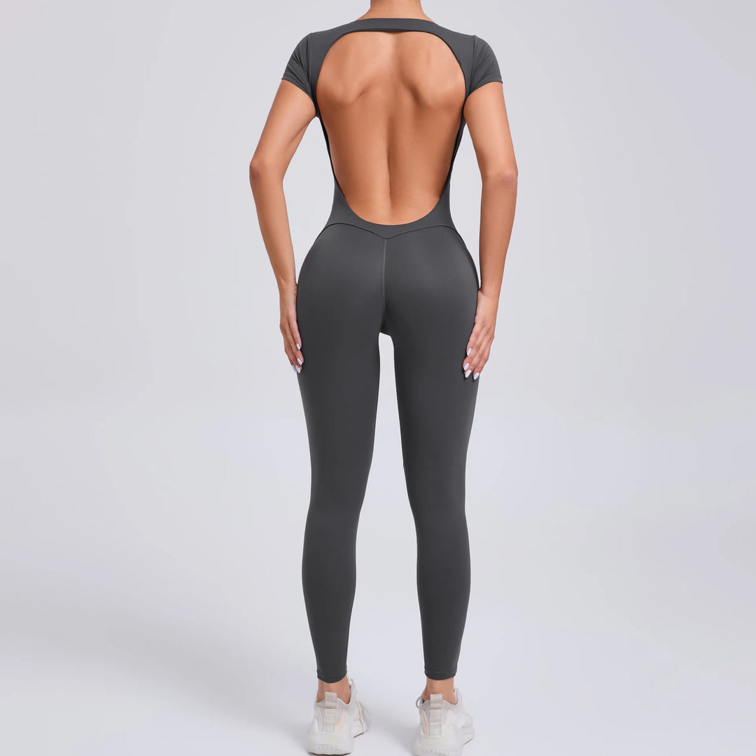 Miketi | Sexy Backless Yoga Jumpsuit