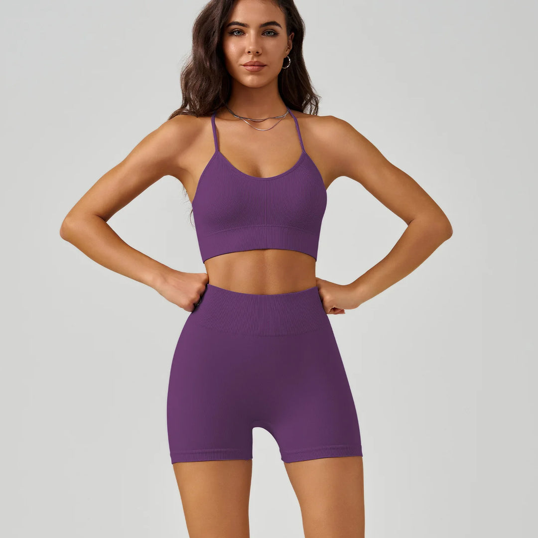 SculptFlex Yoga Set | Butt-Lifting Shorts & Crop Vest