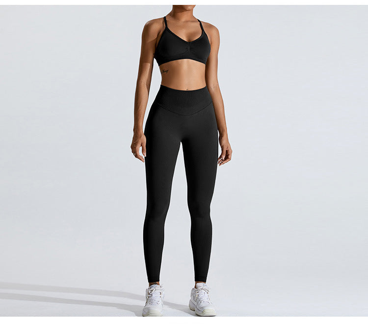 Sweltering Seamless Yoga Set | Breathable Sports Bra & High-Waist Leggings