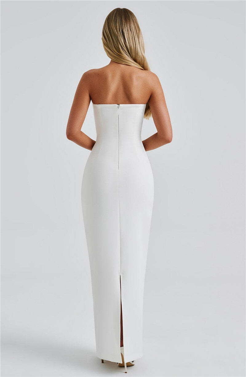 Seraphina Strapless Maxi Dress | Elegant Backless Bodycon Gown