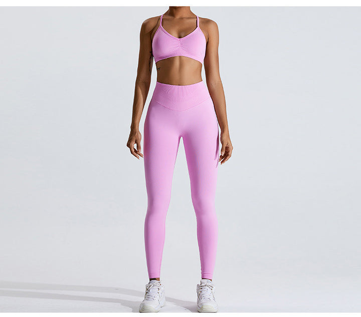 Sweltering Seamless Yoga Set | Breathable Sports Bra & High-Waist Leggings