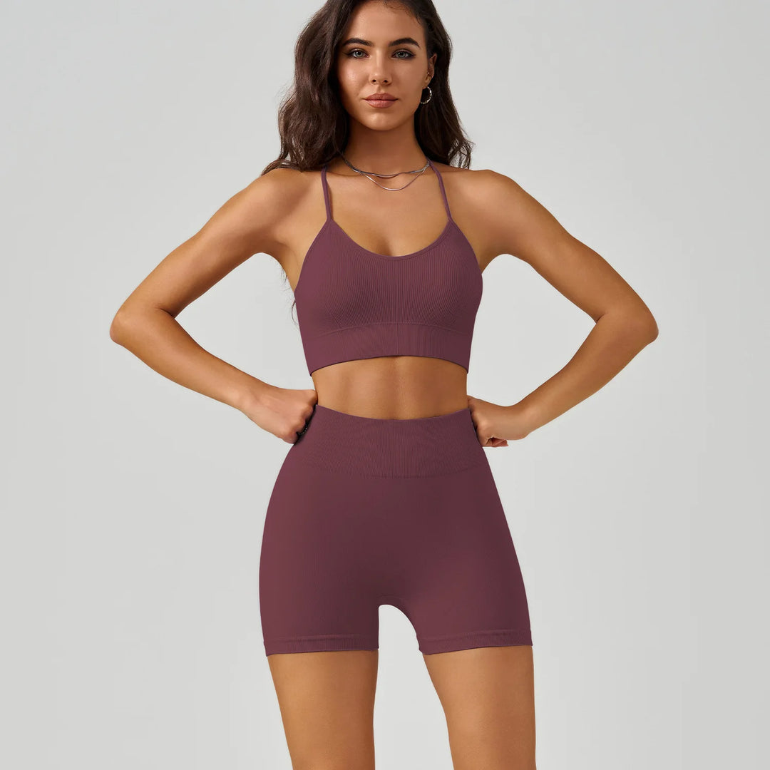 SculptFlex Yoga Set | Butt-Lifting Shorts & Crop Vest