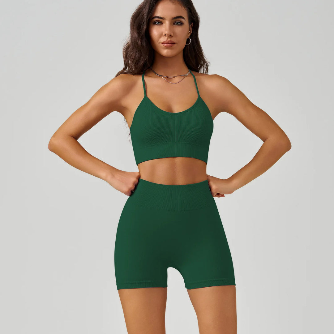 SculptFlex Yoga Set | Butt-Lifting Shorts & Crop Vest