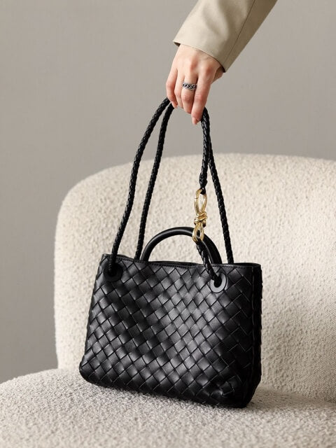 Elora Woven Tote | Stylish & Spacious Vegan Leather Bag