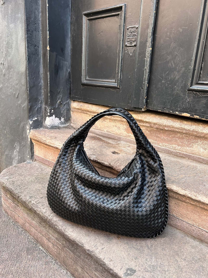 Vega Woven Hobo Bag | Vegan Leather Shoulder Bag