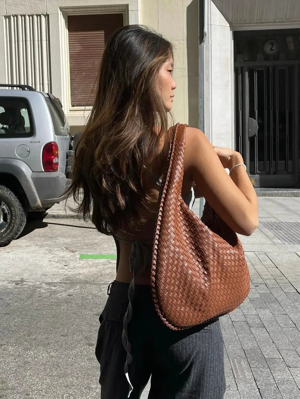 Vega Woven Hobo Bag | Vegan Leather Shoulder Bag