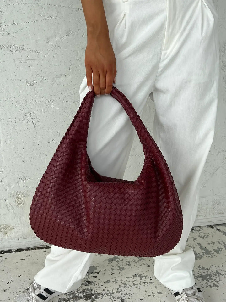 Vega Woven Hobo Bag | Vegan Leather Shoulder Bag