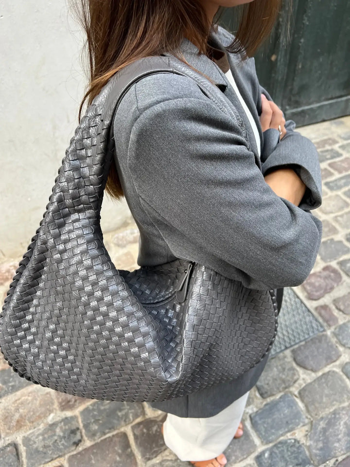 Vega Woven Hobo Bag | Vegan Leather Shoulder Bag