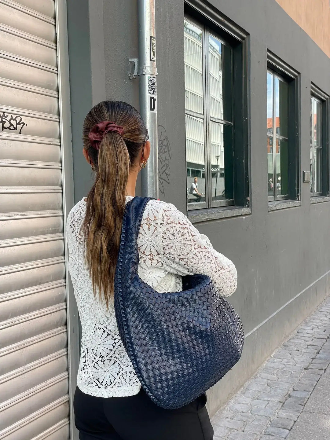 Vega Woven Hobo Bag | Vegan Leather Shoulder Bag