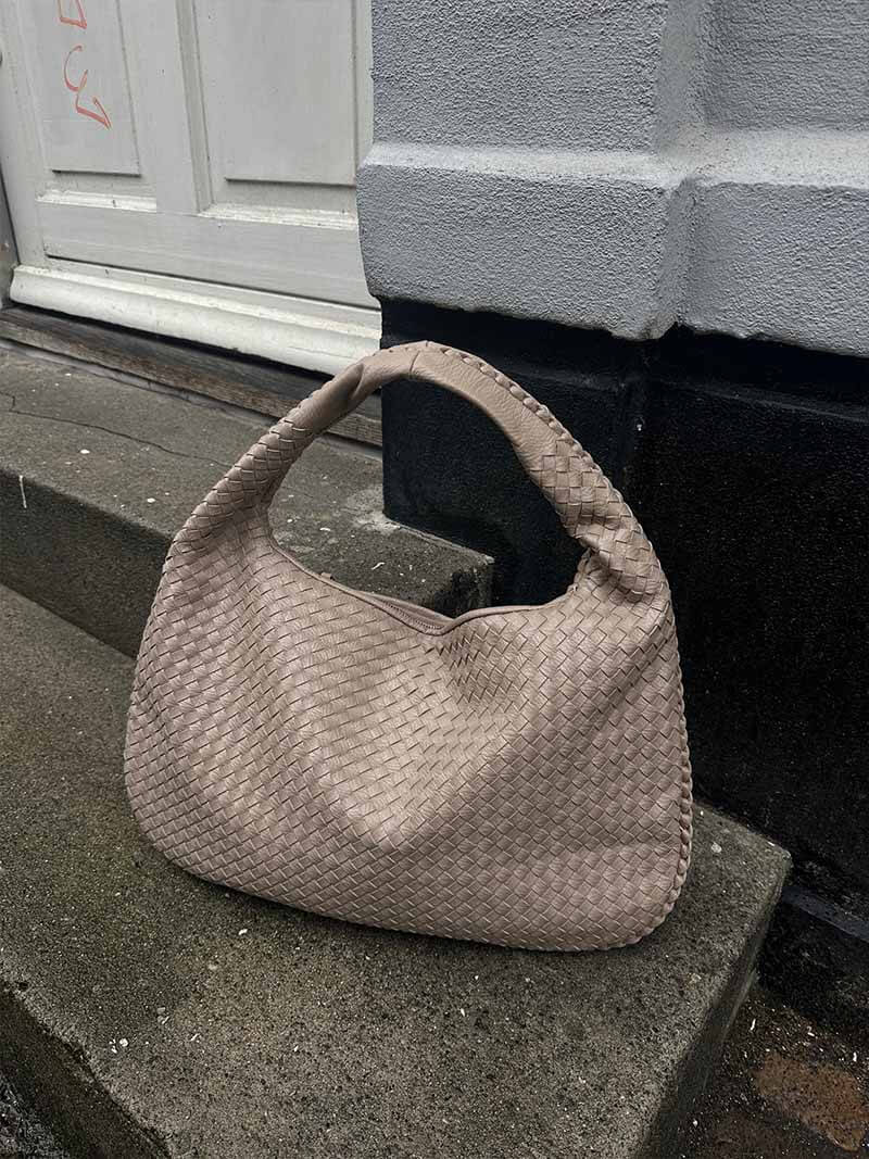 Vega Woven Hobo Bag | Vegan Leather Shoulder Bag