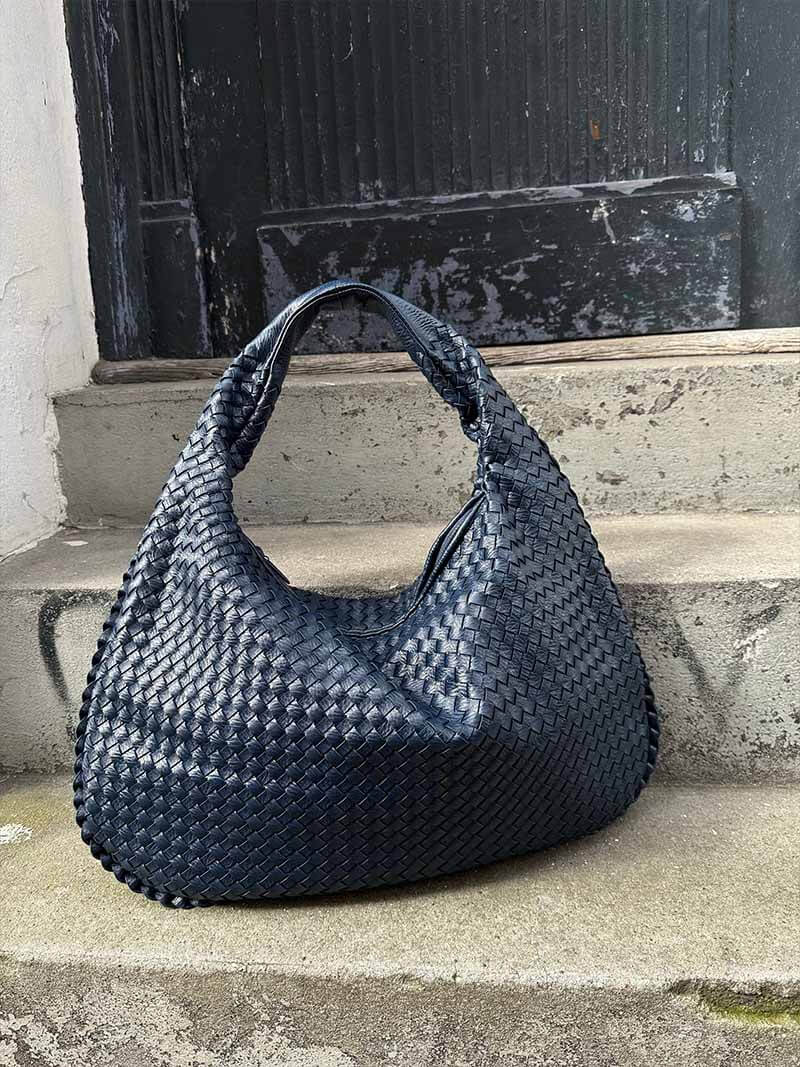 Vega Woven Hobo Bag | Vegan Leather Shoulder Bag