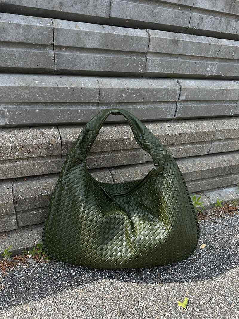 Vega Woven Hobo Bag | Vegan Leather Shoulder Bag