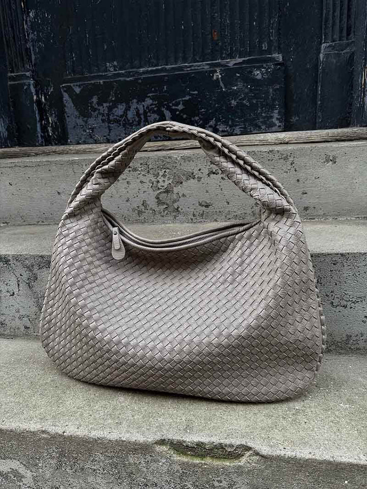 Vega Woven Hobo Bag | Vegan Leather Shoulder Bag