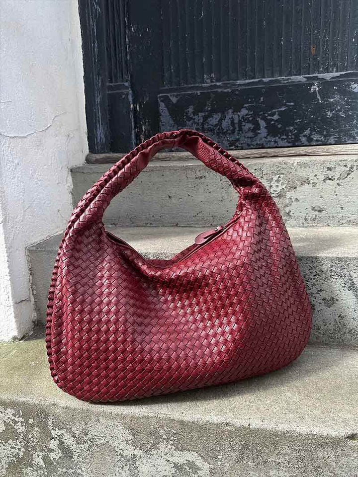 Vega Woven Hobo Bag | Vegan Leather Shoulder Bag