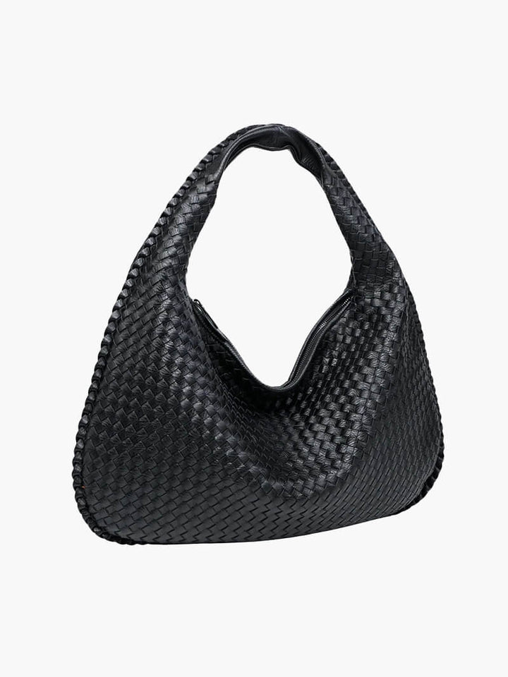 Vega Woven Hobo Bag | Vegan Leather Shoulder Bag