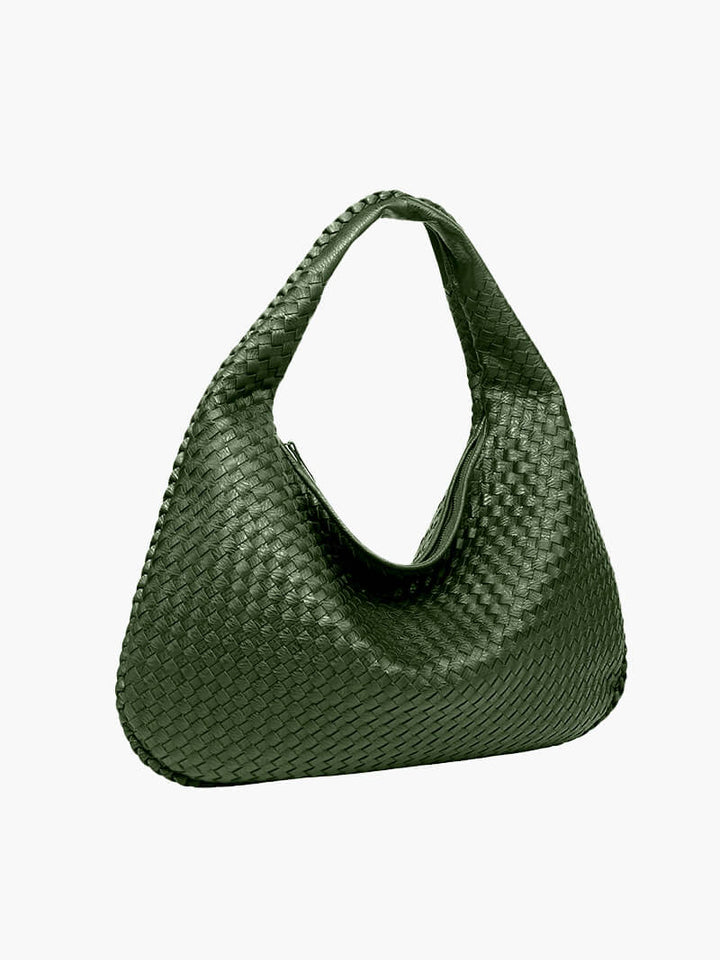 Vega Woven Hobo Bag | Vegan Leather Shoulder Bag