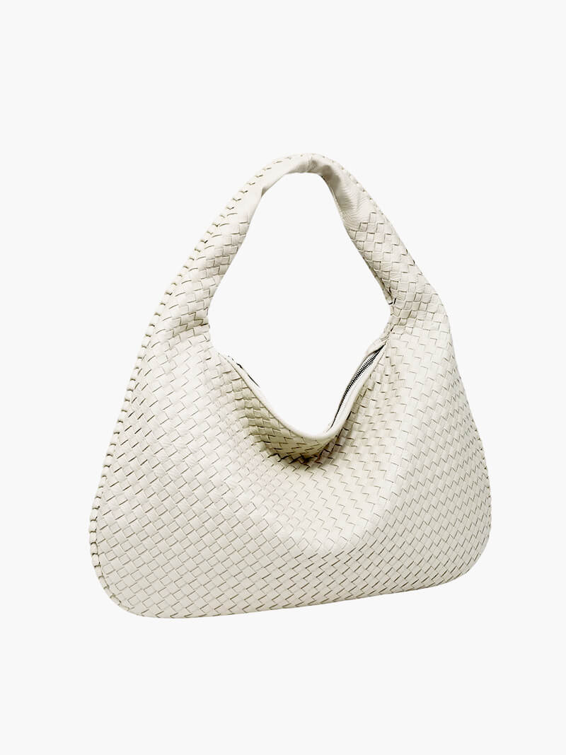 Vega Woven Hobo Bag | Vegan Leather Shoulder Bag