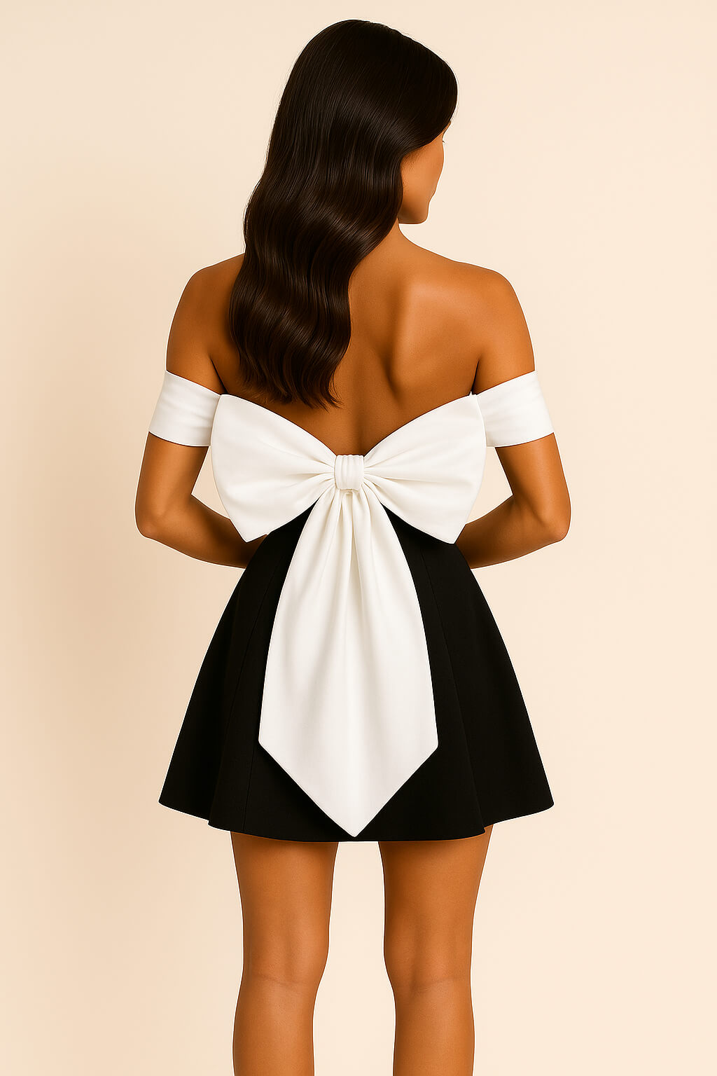 Viviette Mini Bow Back Dress Back Dress GIVINY