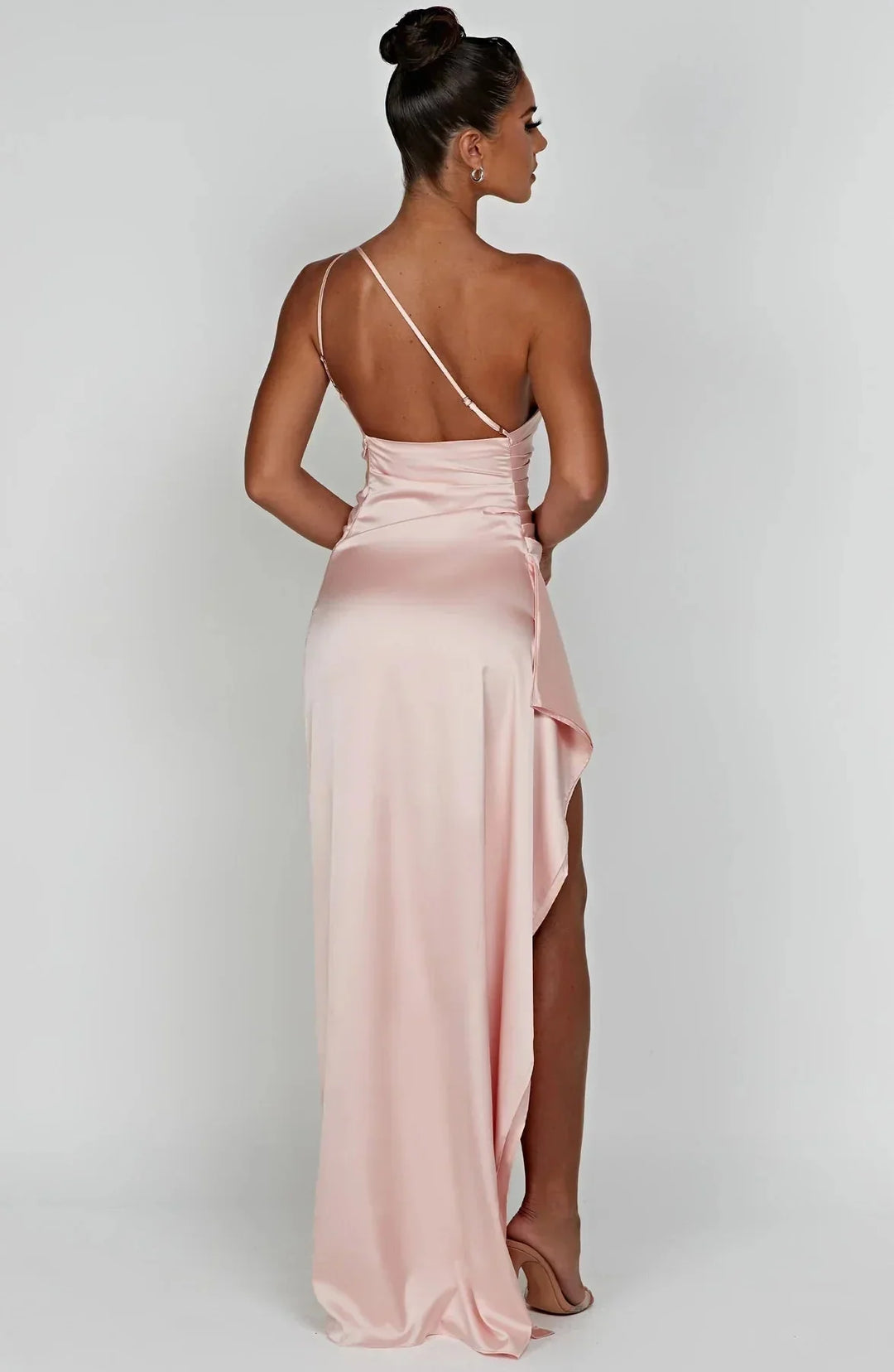 ISLA | Elegant One-Shoulder Backless Satin Dress