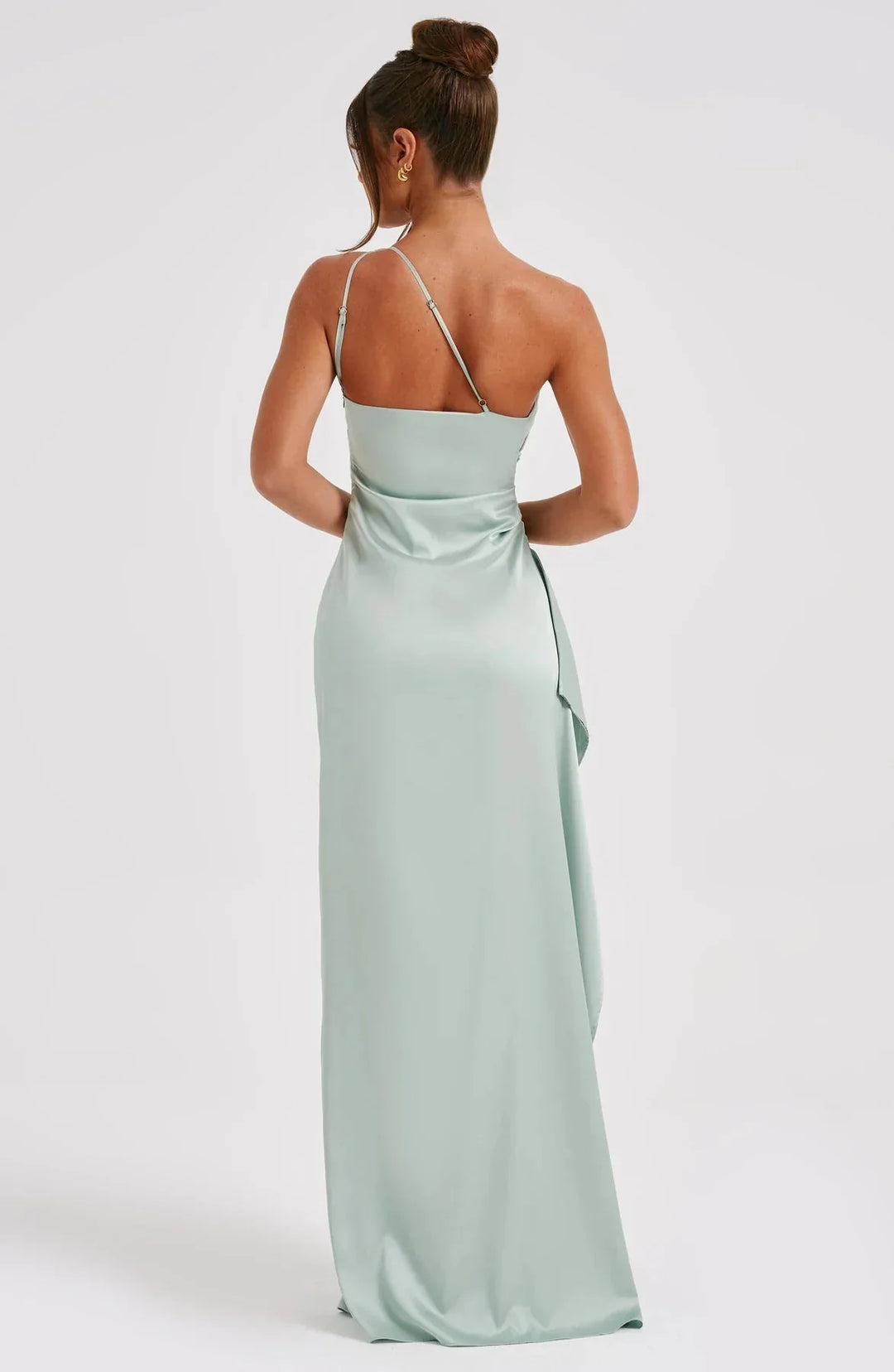 ISLA | Elegant One-Shoulder Backless Satin Dress