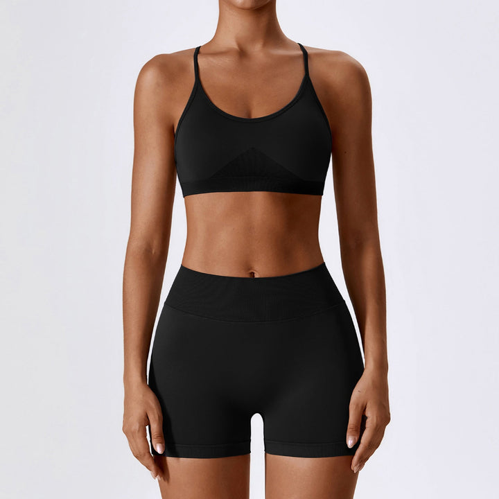 FlexFit Seamless Yoga Set | 2-Piece Crop Top & Shorts Workout Outfit