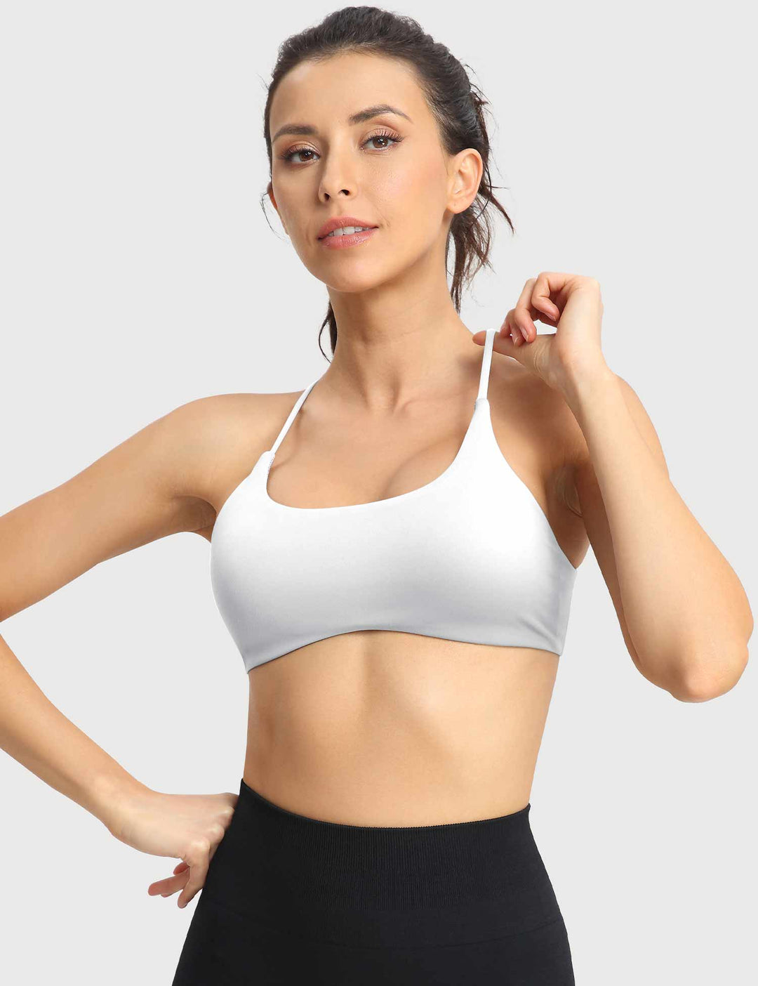 Criss Cross Yoga Sports Bra – Seamless Padded Workout Top for Women