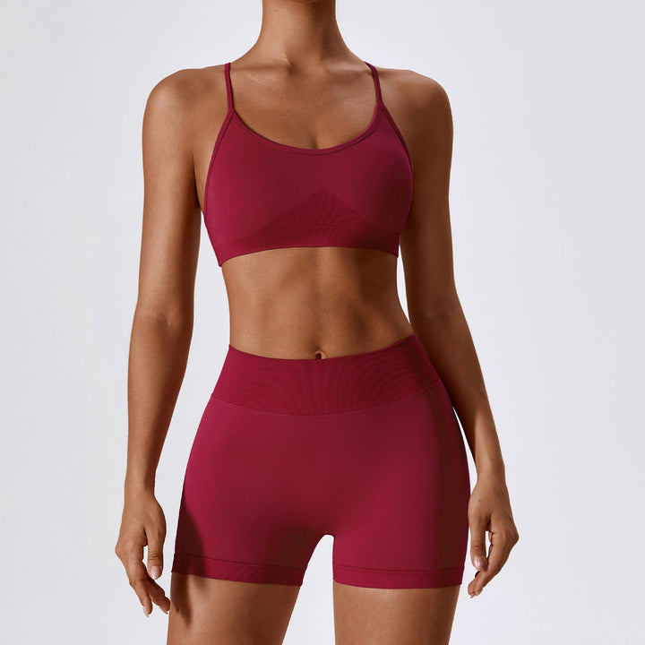 FlexFit Seamless Yoga Set | 2-Piece Crop Top & Shorts Workout Outfit