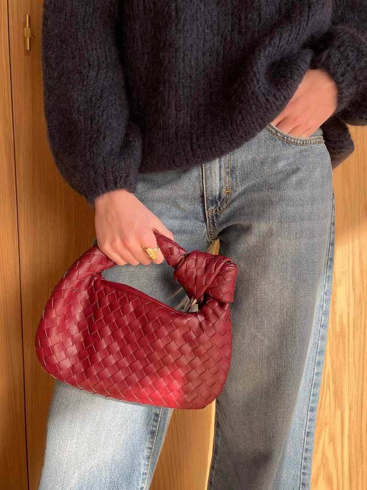 Vega Woven Satchel | Elegant Vegan Leather Handbag